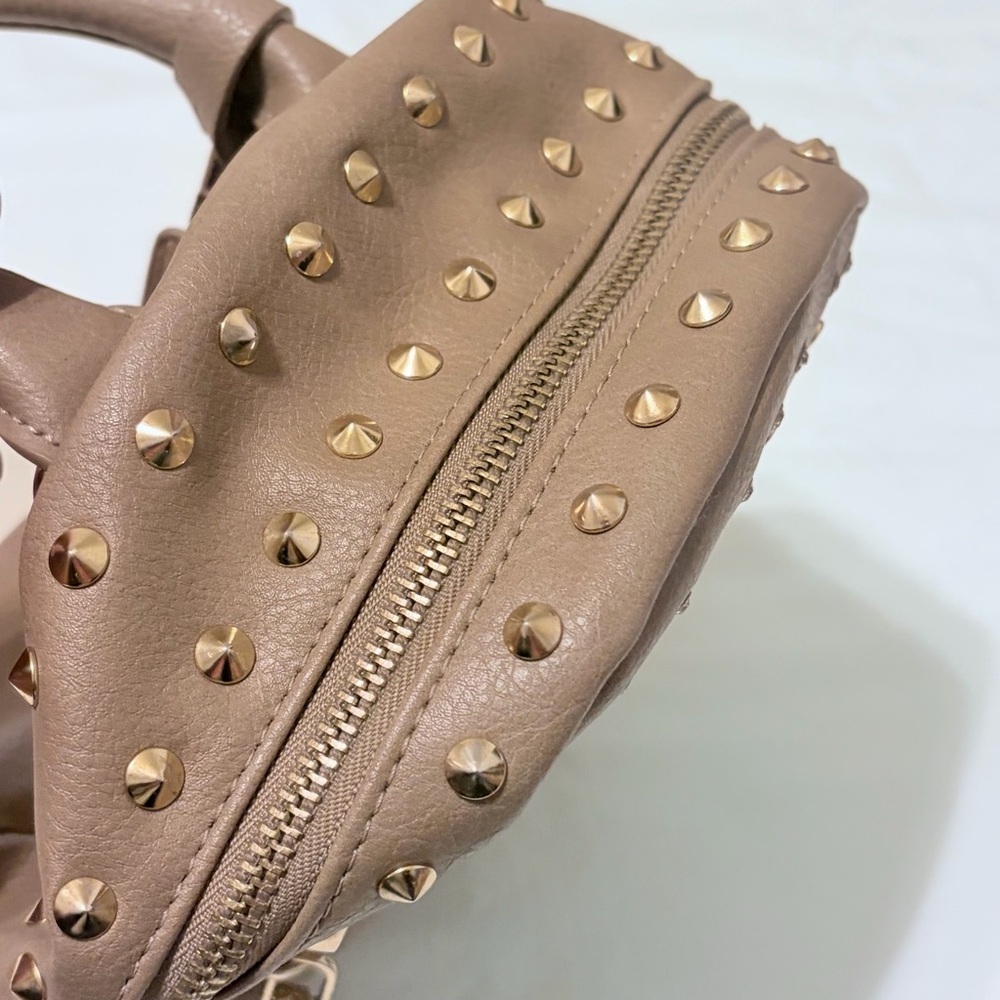 bebe Taupe Backpack with Gold Studs - Picture 2 of 11